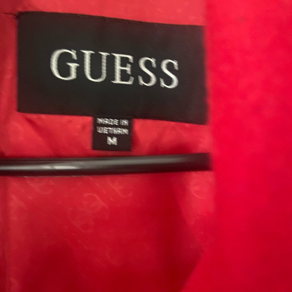 GUESS Bold Red Bomber Jacket - Picture 3 of 6